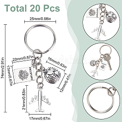 20шт брелок из сплава&nbsp;KEYC-SC0001-16A