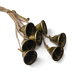 Дверная ручка в виде железного колокольчика с декоративным элементом из сплава и ключом HJEW-JM02218