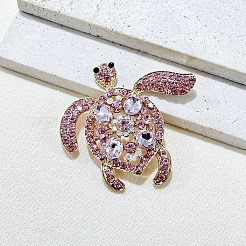 Schildkröte Legierung Strass Broschen für Rucksack Kleidung&nbsp;PW-WG63776-01-1