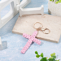 Брелки крестовые из хлопкового шнура&nbsp;AJEW-TAC0031-03A