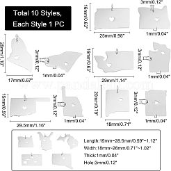 10 шт. 10 подвески из нержавеющей стали 201&nbsp;STAS-UN0036-64