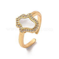 Bagues manchette en laiton avec micro pavé de zircones cubiques&nbsp;KK-D363-24A-G