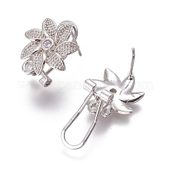 Латунные серьги-гвоздики из циркония KK-O121-13P