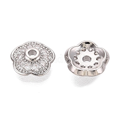 Tappi di perline in zirconia cubica trasparente micro pavé in ottone&nbsp;KK-Q071-15P-02