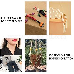 Круглые необработанные деревянные бусины и нейлоновая упаковка WOOD-PH0008-50