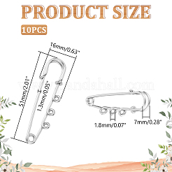 10 шт. 304 нержавеющая сталь английские булавки фурнитура для броши STAS-UN0058-48