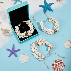 3шт. набор браслетов с подвесками из натуральной ракушки каури BJEW-PH0004-36