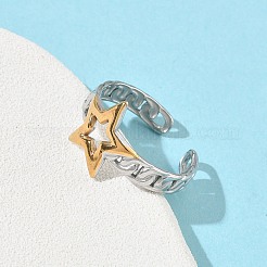 Открытые кольца манжеты из нержавеющей стали 304 RJEW-Z121-02GP-06