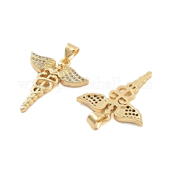 Подвески из латуни с прозрачным фианитом&nbsp;KK-U009-06D-G