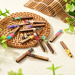 16шт 8 цвета прозрачной смолы и орехового дерева большие подвески RESI-TA0002-53