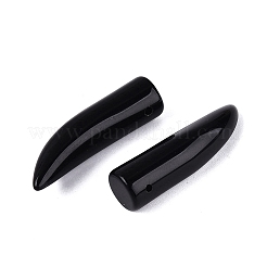 天然石&合成ミックスストーンペンダント  牛角のお守り  35~38x10~14x10~11mm  穴：1.2~1.5mm&nbsp;G-Q602-10