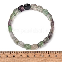 Эластичный браслет из овальных бусин из натурального флюорита G-E010-01S