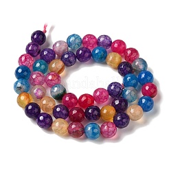 Окрашенные и нагретые нити натуральных агатовых бус с жилами дракона&nbsp;G-P539-A01-21