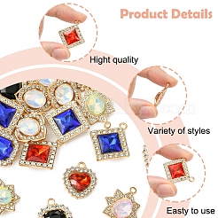 24 шт. 6-х стилевые подвески из сплава стекла&nbsp;FIND-FS0003-20