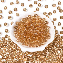 FGB透明ガラスシードビーズ  ラウンド  丸い穴  バリーウッド  8~8.5mm  穴：1.4~1.6mm  約690個/ポンド&nbsp;SEED-N013-01C-05