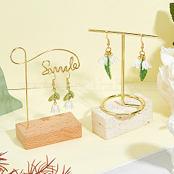 2 пара двух стилей сережек-подвесок из сплава с эмалью&nbsp;EJEW-HS00006