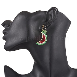 Серьги-гвоздики с фруктами из стекла EJEW-MZ00524-02