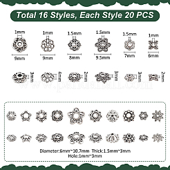 320шт 16 стиля колпачки из сплава в тибетском стиле&nbsp;FIND-UN0015-70