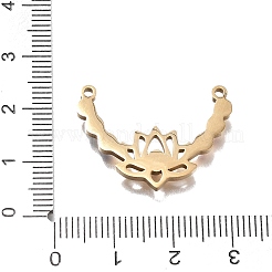 304ステンレススチールラインストーンペンダント  蓮の花のチャーム  ゴールドカラー  19x27x2.5mm  穴：1.6mm&nbsp;RB-CBA5609-03G