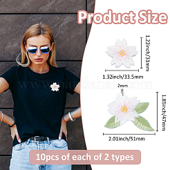 20 шт. 2 стиля цветочной вышивки тканью пришивные аппликации&nbsp;PATC-FH0001-20