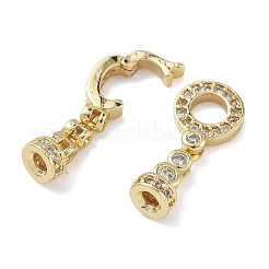 Кольцо латунное микропаве прозрачный кубический цирконий застежки-защелки&nbsp;KK-Z143-21G