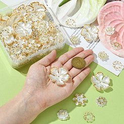 160 stücke 8 arten abs imitation shell blumen perlen kappen&nbsp;FIND-CJ0002-26
