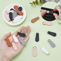 30 шт. 5-х цветные язычки для застежки-молнии из искусственной кожи FIND-NB0006-54