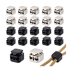 24 шт. 2-х цветные замки для шнура из цинкового сплава DIY-PH0032-08