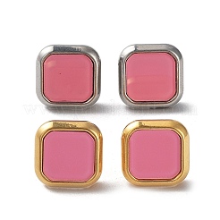 6 paire de boucles d'oreilles carrées en acrylique de 2 couleurs&nbsp;EJEW-A024-03A