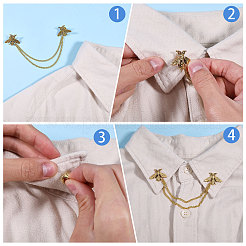 4 шт. брошь-цепочка в виде пчелы из сплава&nbsp;FIND-CA0011-13G