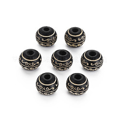 Расписные бусы из натурального дерева WOOD-T021-56