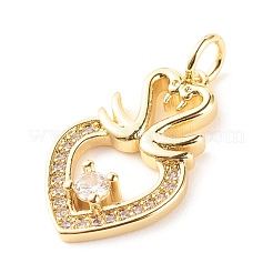 Латунные микропаве прозрачные подвески с фианитом X-ZIRC-P094-07G-RS