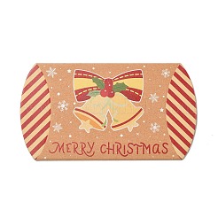 クリスマステーマのダンボールキャンディーピローボックス  漫画のベルキャンディスナックギフトボックス  モカシン  折りたたみ：7.3x11.9x2.6cm&nbsp;CON-G017-02C