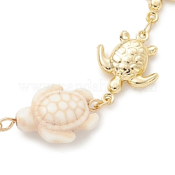 Armbänder aus synthetischem Türkis und Gliederkette aus Edelstahl 304 für Damen&nbsp;BJEW-JB13507