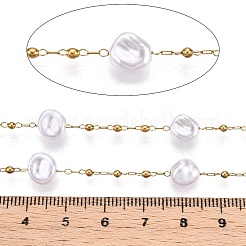 Цепочки из искусственного жемчуга из абс-пластика ручной работы CHS-T006-07G