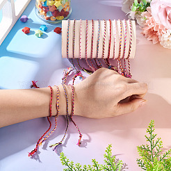 16 bracelet coulissant en cordon de coton macramé 8 couleurs&nbsp;BJEW-TAC0060