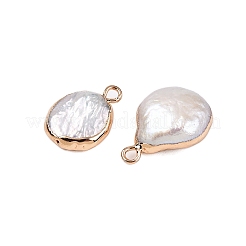 Подвески-слезинки из натурального жемчуга Кеши с гальваническим покрытием&nbsp;LS-PEAR-S018-02K-01