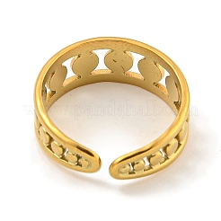 Ионное покрытие (ip) 304 нержавеющая сталь круглое широкое открытое кольцо-манжета для женщин&nbsp;RJEW-A043-25G