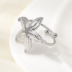 Bracciale a stella marina in acciaio inossidabile 304 con anelli aperti per donna&nbsp;RJEW-A105-01P