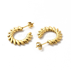 Ионное покрытие (ip) 304 нержавеющая сталь серьги-гвоздики в виде ветки листвы для женщин&nbsp;EJEW-K243-05G