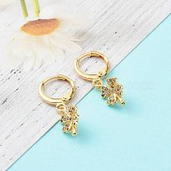 Серьги-кольца из латуни с микро-паве из фианита EJEW-JE04531-03