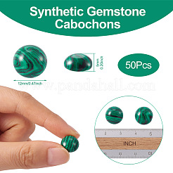 Синтетические малахитовые кабошоны&nbsp;G-R416-12mm-38