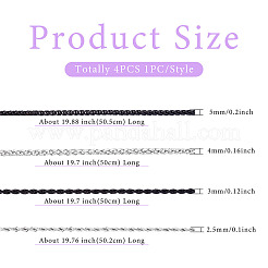 4 шт. 4 стиля ожерелий-чокеров из нержавеющей стали 304 для женщин NJEW-TA0001-21