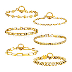 6шт 6 комплекта браслетов из нержавеющей стали&nbsp;BJEW-PH0004-47