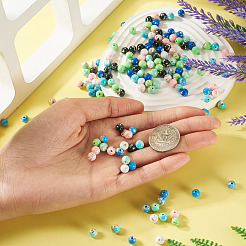 160 шт. 8-цветные собранные бусины из синтетического камня и ракушек-трохусов G-TA0002-31C