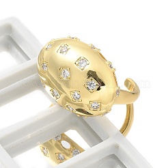 Латунные кольца из манжеты с прозрачным цирконием&nbsp;LS-RJEW-M029-04G