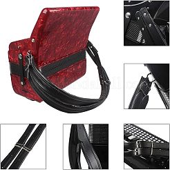 Puレザーアコーディオンショルダーハーネスストラップ  合金調整可能なバックル付き  ブラック  44x25x13mm&nbsp;FIND-WH0052-84A