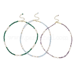 Ожерелья из белого нефрита и аметиста NJEW-JN05340