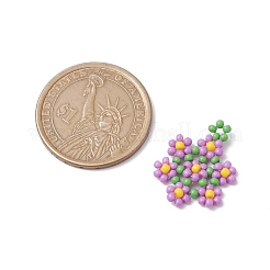 シードビーズ ビーズチャーム  花のペンダント  ライラック  23x18x3mm  穴：1.5mm&nbsp;PALLOY-MZ00417-03
