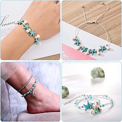 10 нити синтетических бирюзовых бусин нити G-OC0002-12